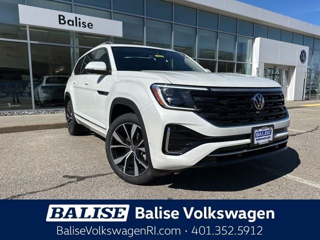 2026 Volkswagen Atlas 2.0T SEL Premium R-Line in Opal White Pearl — front three-quarter view